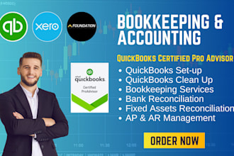 setup, cleanup, bank reconciliation bookkeeping in quickbooks online, desktop