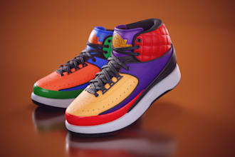create 3d cgi sneakers suitable for manufacture and industrial uses