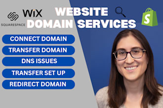 connect or fix dns issue and transfer domain to shopify squarespace wix website