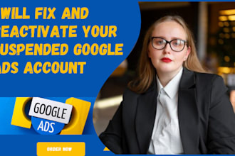 unsuspend your google ads, fix campaign issue, set up and do management