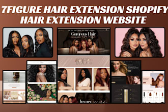 design hair extension shopify store hair dropshipping store beauty hair website