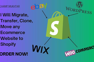 clone, move, backup, transfer any ecommerce website to shopify
