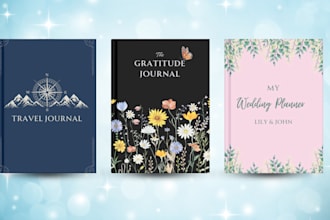 design kdp journal cover and interior custom planner for low content