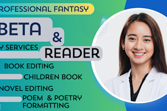 beta read your poem and poetry editing and children book and romance story
