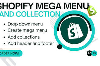 create mega menu and shopify collections to your store