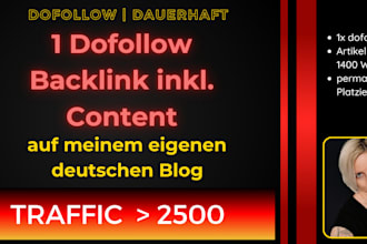 publish guest posts on my german blog including dofollow backlink