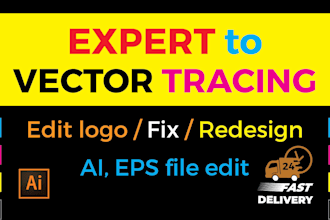 edit logo vector trace redesign revamp update modify ai eps file fix