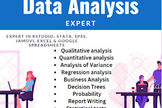 do data analysis in spss, r, stata or excel and write report