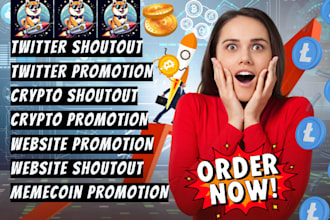 twitter shoutout meme coin and token website promotion share link to UK USA user