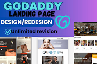 build profesional responsive godaddy landing page  or godaddy redesign