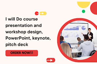 do course presentation and workshop design, powerpoint, keynote, pitch deck