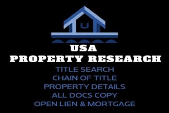 do USA property research, open lien, tax, loan, mortgage