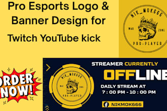 design an official gaming esport logo and banner for stream channel