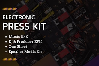 design dj music artist epk speaker one sheet media kit electronic presskit flyer