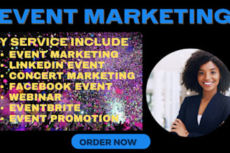 do organic event promotion, eventbrite and social media marketing for your event