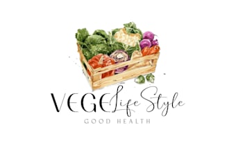 design nutrition vegetables vegetarian healthy grocery logo