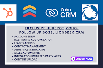 setup hubspot zoho follow up boss liondesk crm