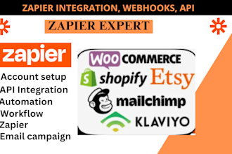 do zapier automation shopify api woocommerce etsy mailchimp klaviyo zoho wixapi