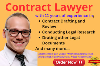 be your contract lawyer for contracts, agreements and legal documents