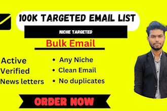 scrape 100k targeted active verified bulk email list for email blaster