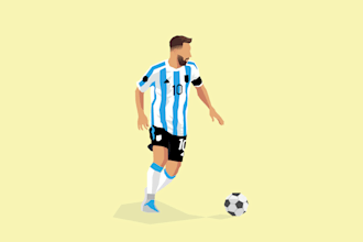 draw faceless minimalist sports illustration