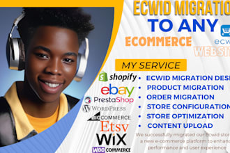 migrate clone ecwid wix wordpress prestershop to shopify store