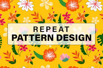 do recreate vector repeat pattern floral watercolor cover kids design for print