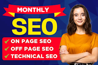 provide complete monthly SEO service with on page and off page