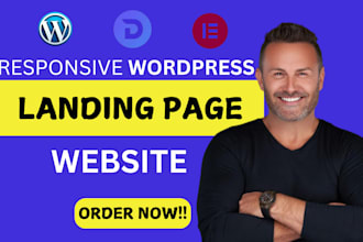design wordpress landing page or elementor landing page or divi, sales page