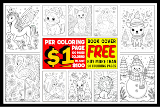 design kids coloring pages, adult coloring book pages and book cover