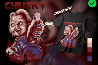 make dark art, horror or skull illustration tshirt design
