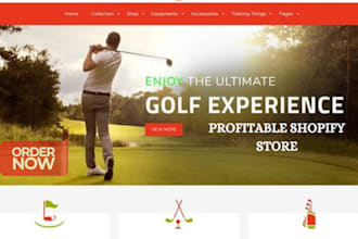 design golf shopify store golf accessories basketball golf club dropshipping