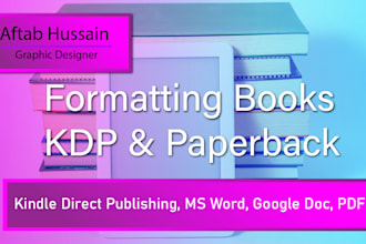 format ebook for amazon KDP, epub, docx, PDF