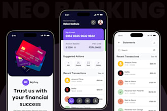 create neobank app, remittance app, banking app, loan mortgage app, fintech app