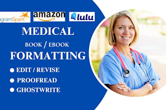 write edit proofread revise format design medical health fitness book kdp lulu