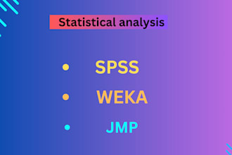 do statistical analysis using spss, weka and jmp
