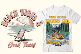 create retro vintage t shirt designs based on your idea