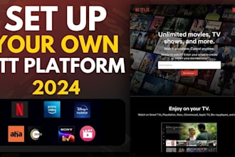 create ott website live streaming app, ott app, dating app,  music streaming app