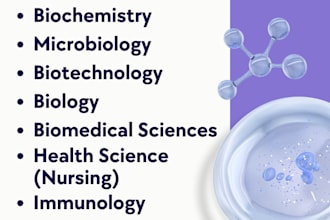 offer help, biotechnology, biology, microbiology, and biochemistry
