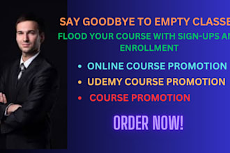 create udemy course promotion online course, course promotion