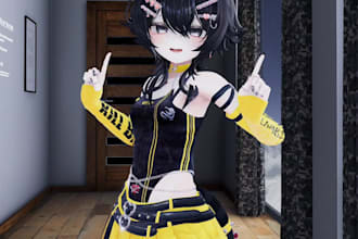 rig and model vrchat avatar, vr chat avatar, vrc model, 3d vtuber, vrm