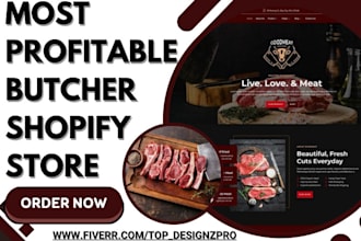 design butcher shopify grass feed meat website grocery store food chef website