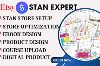 setup stan store digital products, etsy digital products, stan store design