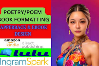 format, design, layout poems book, poetry book, self help, non fiction, novels