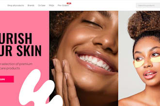 design skin care website beauty spa shopify store cosmetic dropshipping store