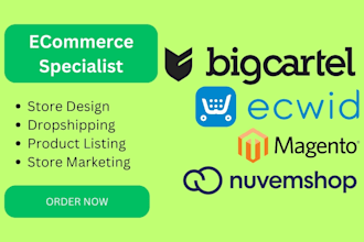 design ecwid, big cartel, magento, nuvemshop store, store marketing