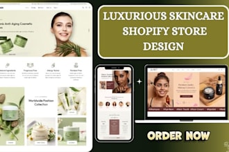 design skincare shopify store cosmetics website makeup spa store beauty website