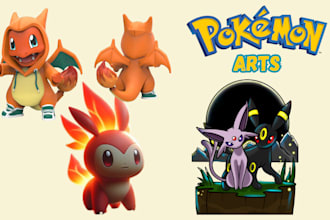 draw a custom pokemon or fakemon sprite and pixel art in pokemon art style