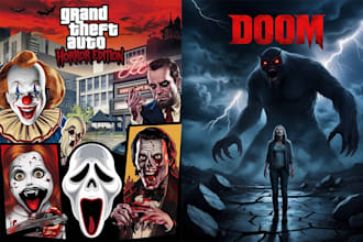 design a horror movie poster, movie trailer, film poster book cover flyer
