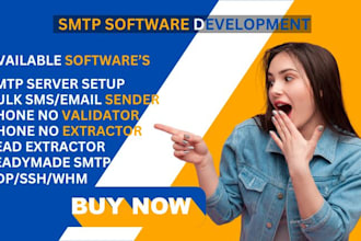 smtp server setup bulk SMS email sender lead extraction